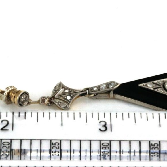 Art Deco European Cut Diamond Platinum 18kEarrings - Picture 5 of 5